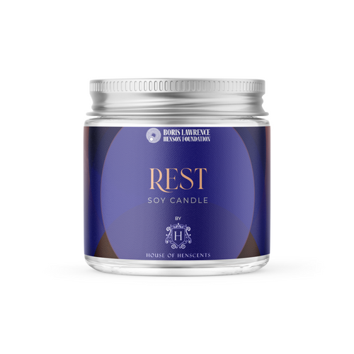 Rest Black Tin Candle